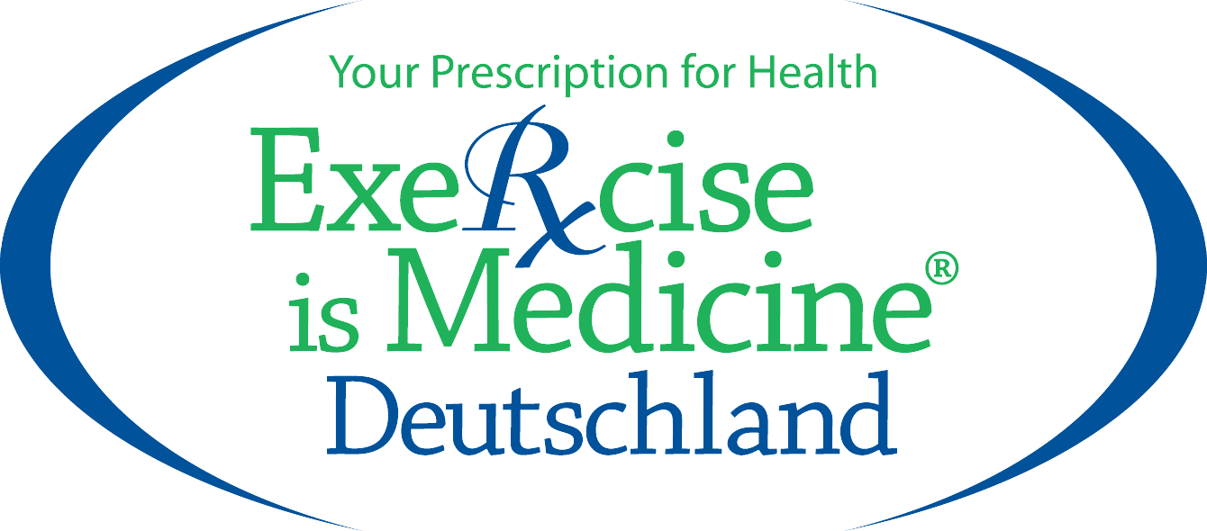 Logo der Gesundheitsinitiaive Exercise is Medicine Deutschland, an der sich das Christophsbad Göppingen beteiligt.